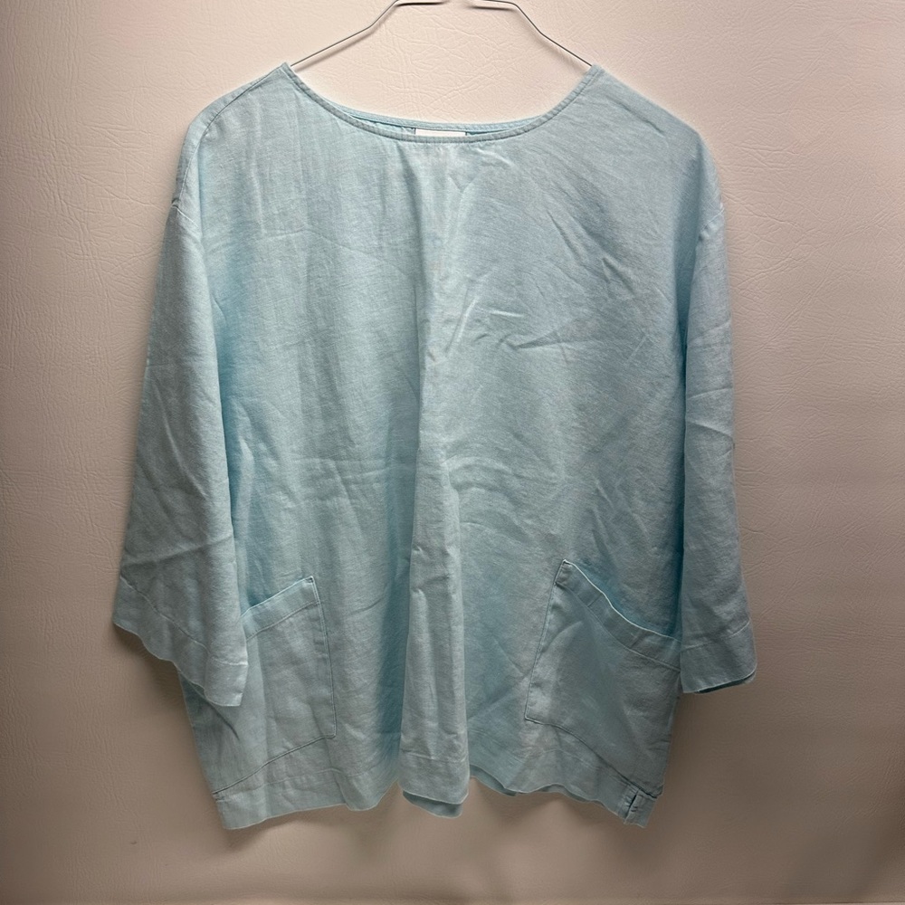 Pure J.Jill linen patch pockets top tunic size XL - Picture 2 of 7